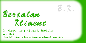 bertalan kliment business card